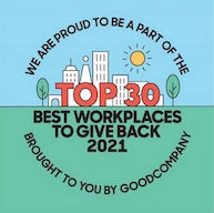 Top 30 Workplaces to Give Back 2021