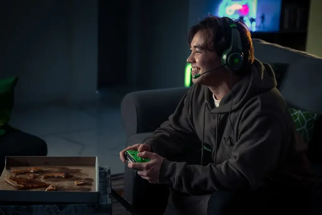 Person play video games