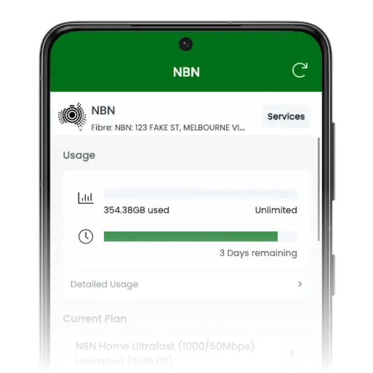Phone showing the MyAussie app
